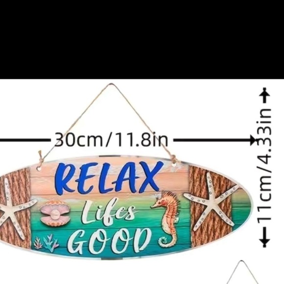 ****Donated****Relax Life’s Good Beach Theme rustic hanging sign - Picture 3 of 3